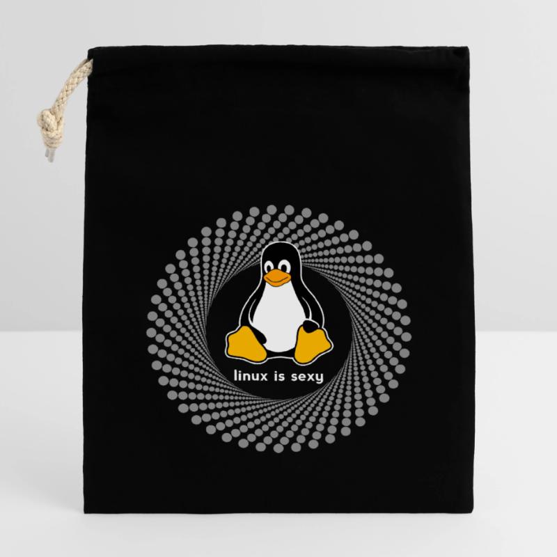 Pingouin pc Computer Nerd sysadmin programme geek Sac cadeau en coton avec cordon (14 x 20 cm)