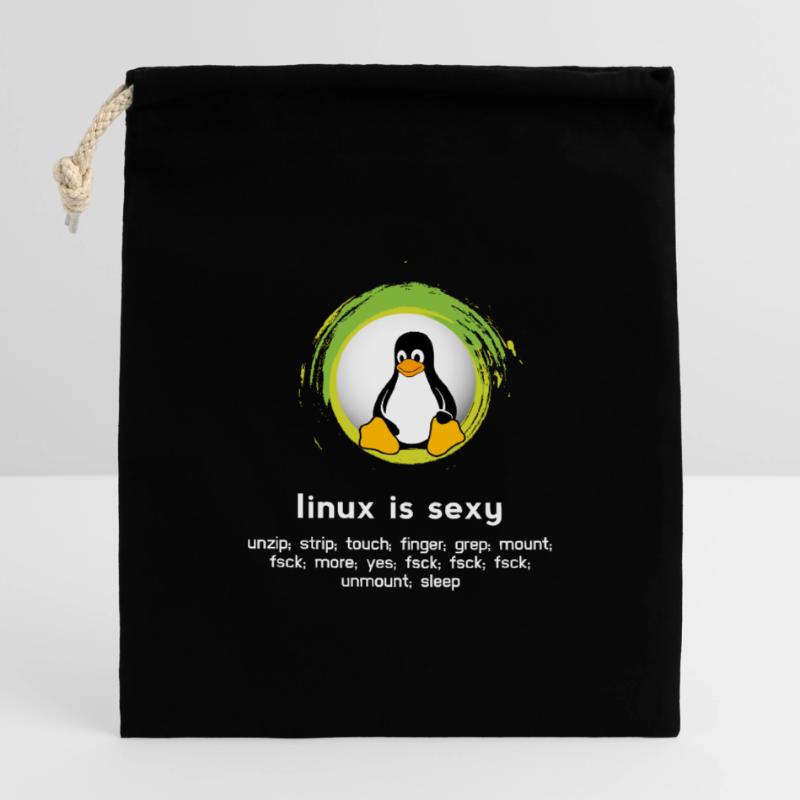 Computer System Pinguin Nerd pc inside code admin Verschließbarer Geschenkbeutel aus Baumwolle (14x20cm)