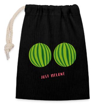 melone poitrine costume carnaval soutien fascisme - Sac cadeau en coton avec cordon (14 x 20 cm) - noir - Devant