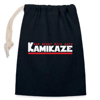 Kamikaze Risk Action - Sac cadeau en coton avec cordon (14 x 20 cm) - bleu marine - Devant