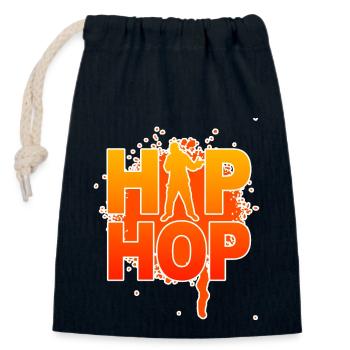 Hip hop - Sac cadeau en coton avec cordon (14 x 20 cm) - bleu marine - Devant