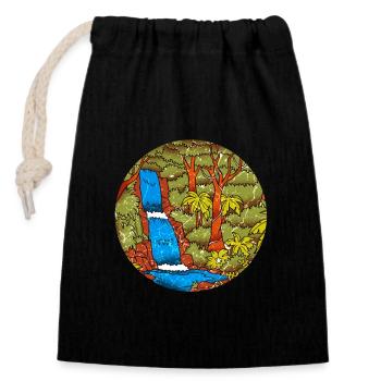 Forêt tropicale tropique protection de l'environnement nature changement climatique - Sac cadeau en coton avec cordon (14 x 20 cm) - noir - Devant