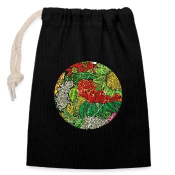 Forêt tropicale tropique protection de l'environnement nature changement climatique - Sac cadeau en coton avec cordon (14 x 20 cm) - noir - Devant