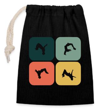Vintage Runaway Extreme Sports Stunt Free Running - Closable cotton gift bag (14x20cm) - black - Front