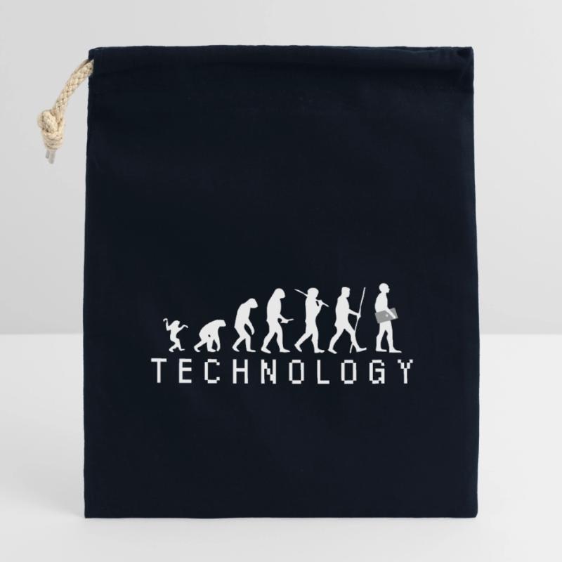 Evolution Technologie Laptop PC Console Geschenk Verschließbarer Geschenkbeutel aus Baumwolle (14x20cm)