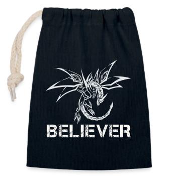 Dragon Dragon Believer - Closable cotton gift bag (14x20cm) - navy - Front