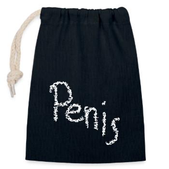 Penis verschnörkelt - Verschließbarer Geschenkbeutel aus Baumwolle (14x20cm) - Navy - Vorne
