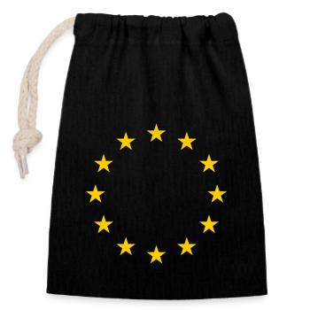 Europe flag gift stars EU Euro cohesion - Closable cotton gift bag (14x20cm) - black - Front