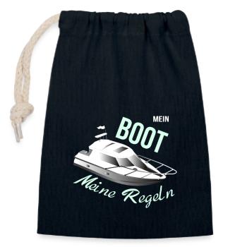Lustiges Mein Boot Meine Regeln Schiff-Besitzer - Verschließbarer Geschenkbeutel aus Baumwolle (14x20cm) - Navy - Vorne