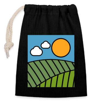 Agriculture - Sac cadeau en coton avec cordon (14 x 20 cm) - noir - Devant
