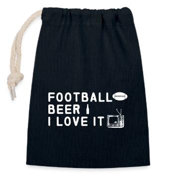American football - Closable cotton gift bag (14x20cm) - navy - Front