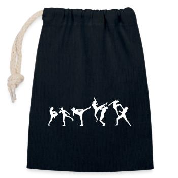 Muay Thai Thaiboxen Geschenk Evolution Kick - Verschließbarer Geschenkbeutel aus Baumwolle (14x20cm) - Navy - Vorne