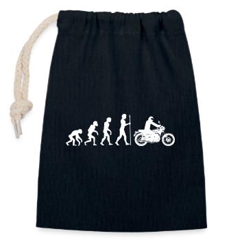 Evolution Affe Mensch Motorrad Biker Geschenk Idee - Verschließbarer Geschenkbeutel aus Baumwolle (14x20cm) - Navy - Vorne