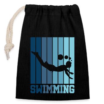 Natation nageurs plongée rétro cadeau - Sac cadeau en coton avec cordon (14 x 20 cm) - noir - Devant