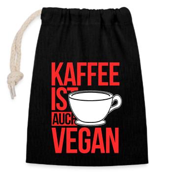 Perfect coffee drinker gift - Closable cotton gift bag (14x20cm) - black - Front