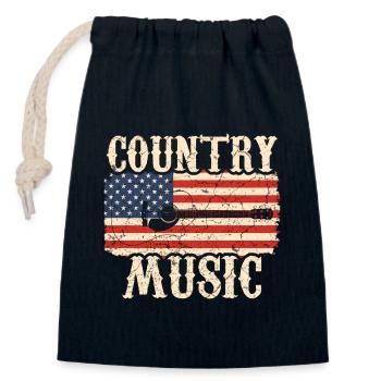 Country Musik Gitarre - Verschließbarer Geschenkbeutel aus Baumwolle (14x20cm) - Navy - Vorne