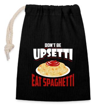 Pasta Spaghetti FSM Italien Nudeln Pesto Koch - Verschließbarer Geschenkbeutel aus Baumwolle (14x20cm) - Schwarz - Vorne