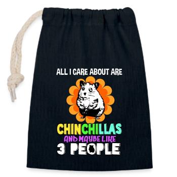 Chinchilla Cadeau Amérique du Sud Rongeur Pet - Sac cadeau en coton avec cordon (14 x 20 cm) - bleu marine - Devant