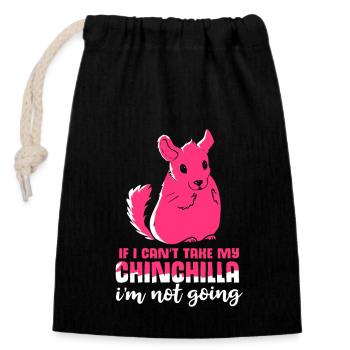 Chinchilla Cadeau Amérique du Sud Rongeur Pet - Sac cadeau en coton avec cordon (14 x 20 cm) - noir - Devant