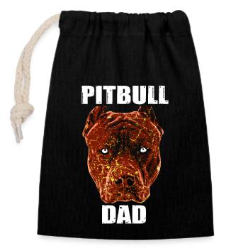 Pit bull father - Closable cotton gift bag (14x20cm) - black - Front
