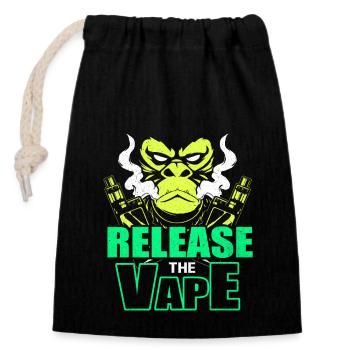 Vape - Closable cotton gift bag (14x20cm) - black - Front