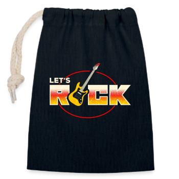 Rock n Roll T Shirt Concert Band Rock Music Retro - Closable cotton gift bag (14x20cm) - navy - Front