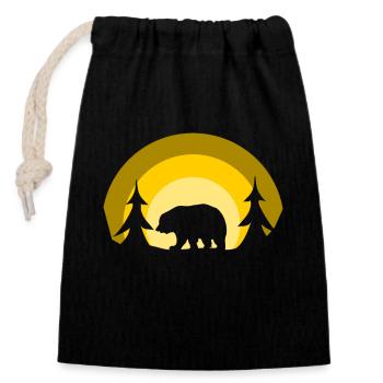 L’ours dans les bois - Sac cadeau en coton avec cordon (14 x 20 cm) - noir - Devant