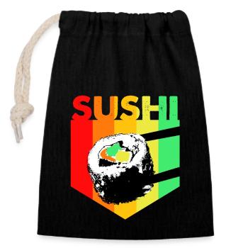 Sushi Go Rice Japan Tokyo Miso Nigiri Maki Udon - Closable cotton gift bag (14x20cm) - black - Front
