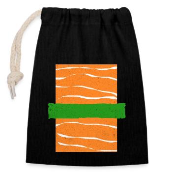 Sushi Go Rice Japan Tokyo Miso Nigiri Maki Udon - Closable cotton gift bag (14x20cm) - black - Front
