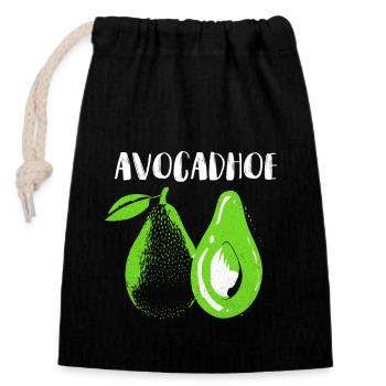 Avocado - Closable cotton gift bag (14x20cm) - black - Front