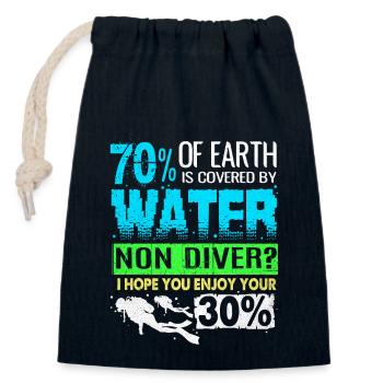 Dive - Closable cotton gift bag (14x20cm) - navy - Front