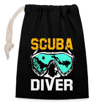 Dive - Closable cotton gift bag (14x20cm) - black - Front