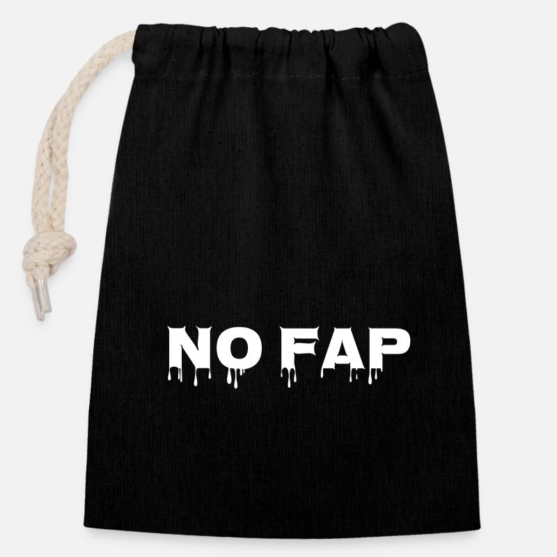 No Fap - Verschließbarer Geschenkbeutel aus Baumwolle (14x20cm) - Schwarz