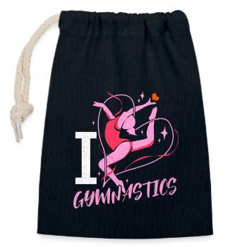 Gymnastics - Closable cotton gift bag (14x20cm) - navy - Front