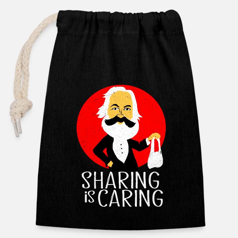 Communism - Closable cotton gift bag (14x20cm) - black