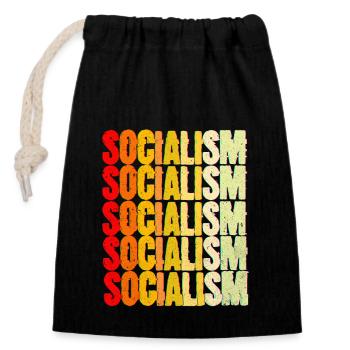Communisme - Sac cadeau en coton avec cordon (14 x 20 cm) - noir - Devant