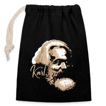 Communisme - Sac cadeau en coton avec cordon (14 x 20 cm) - noir - Devant