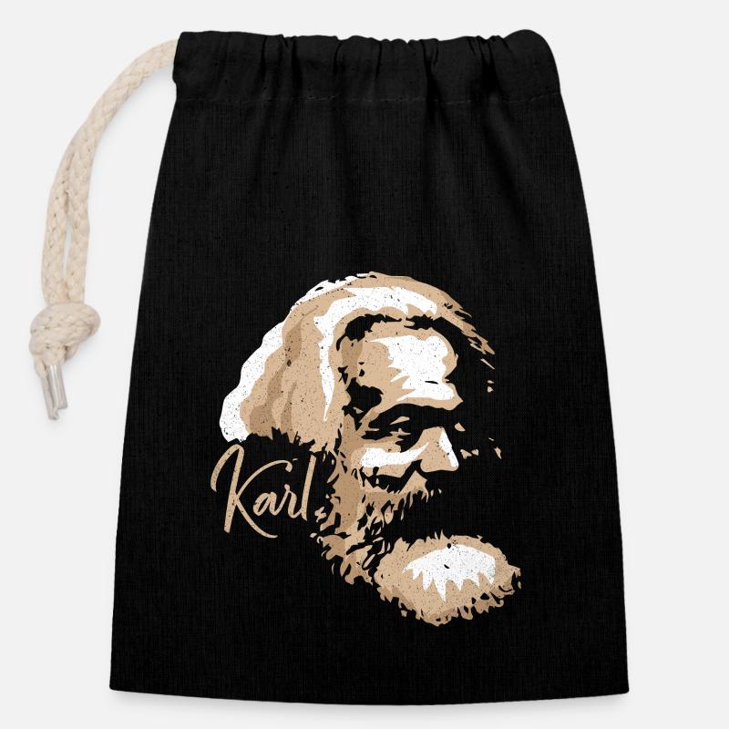 Communisme - Sac cadeau en coton avec cordon (14 x 20 cm) - noir