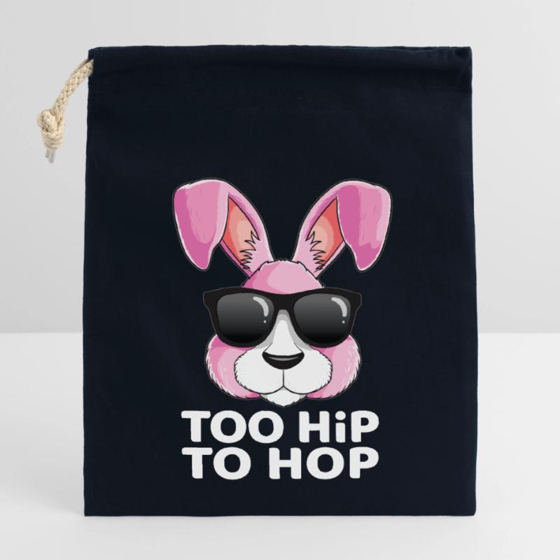 Rabbit Easter Rabbit Teeth Easter Closable cotton gift bag (14x20cm)