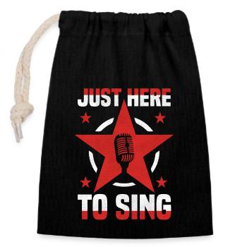 Karaoke Musik Singen - Verschließbarer Geschenkbeutel aus Baumwolle (14x20cm) - Schwarz - Vorne