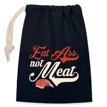 Eat Ass not Meat Strike Protest Gift - Closable cotton gift bag (14x20cm) - navy - Front