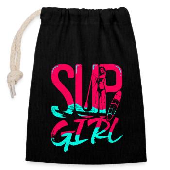 Stand Up Paddle - Closable cotton gift bag (14x20cm) - black - Front