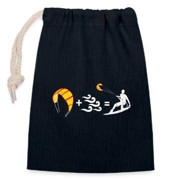 Kiteboard - Closable cotton gift bag (14x20cm) - navy - Front