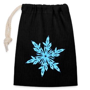 Cristal de glace - Sac cadeau en coton avec cordon (14 x 20 cm) - noir - Devant