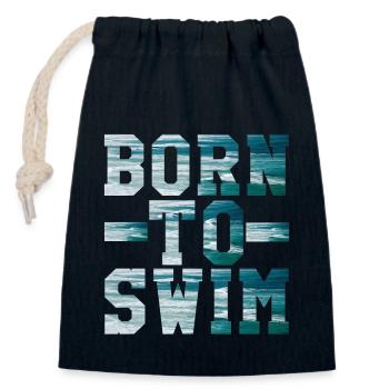 Schwimmen - Verschließbarer Geschenkbeutel aus Baumwolle (14x20cm) - Navy - Vorne