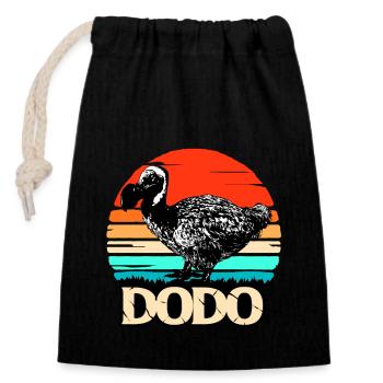 Dodo cadeau oiseau origine primitive fossil archéologie Geek - Sac cadeau en coton avec cordon (14 x 20 cm) - noir - Devant