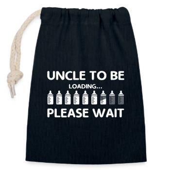 Mens Uncle To Be design Funny Pregnancy Gift for - Closable cotton gift bag (14x20cm) - navy - Front