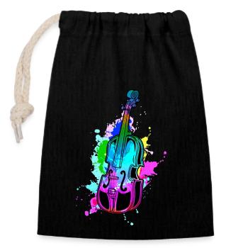 Cello - Closable cotton gift bag (14x20cm) - black - Front