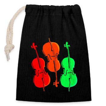 Cello - Closable cotton gift bag (14x20cm) - black - Front
