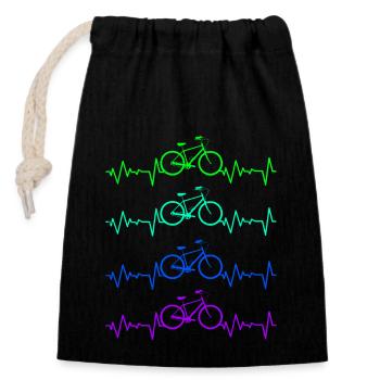 Bicycle - Closable cotton gift bag (14x20cm) - black - Front